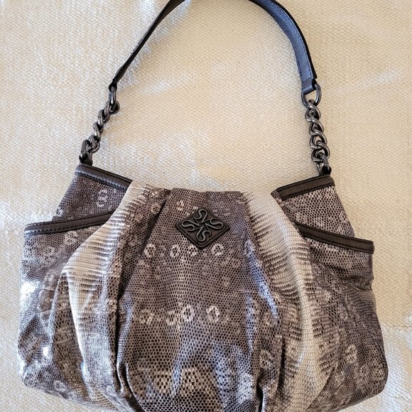 Simply Vera Vera Wang Purse Handbag Gray Snakeskin Pattern New Without Tags - Picture 1 of 4